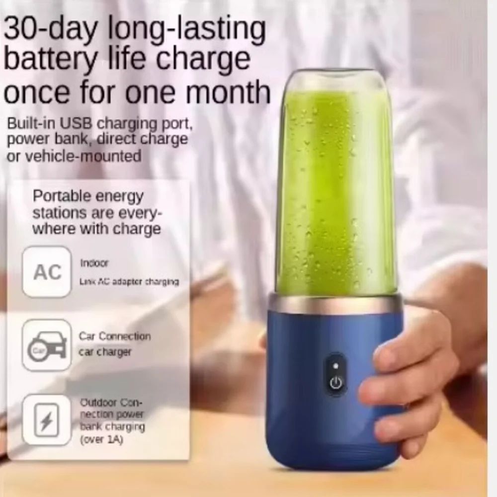 Portable Electric juicer USB Bottle 6 Blades