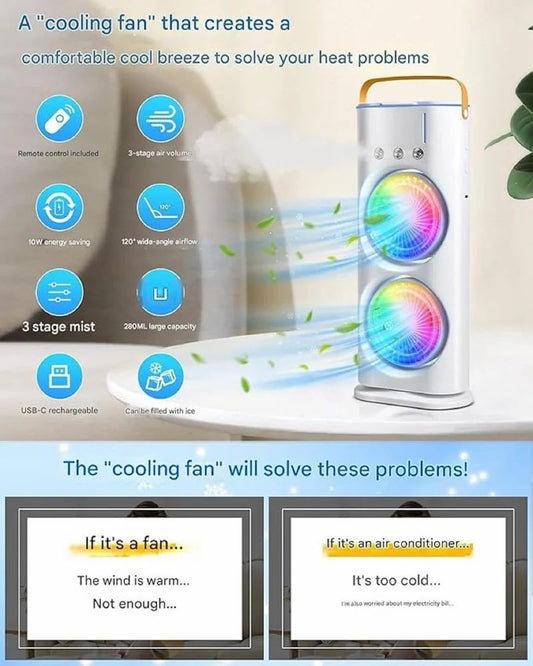 Double End Air Cooler Fan Double End Mist Cooler Fan Mini Air Cooler Double Fan Mist Cooler